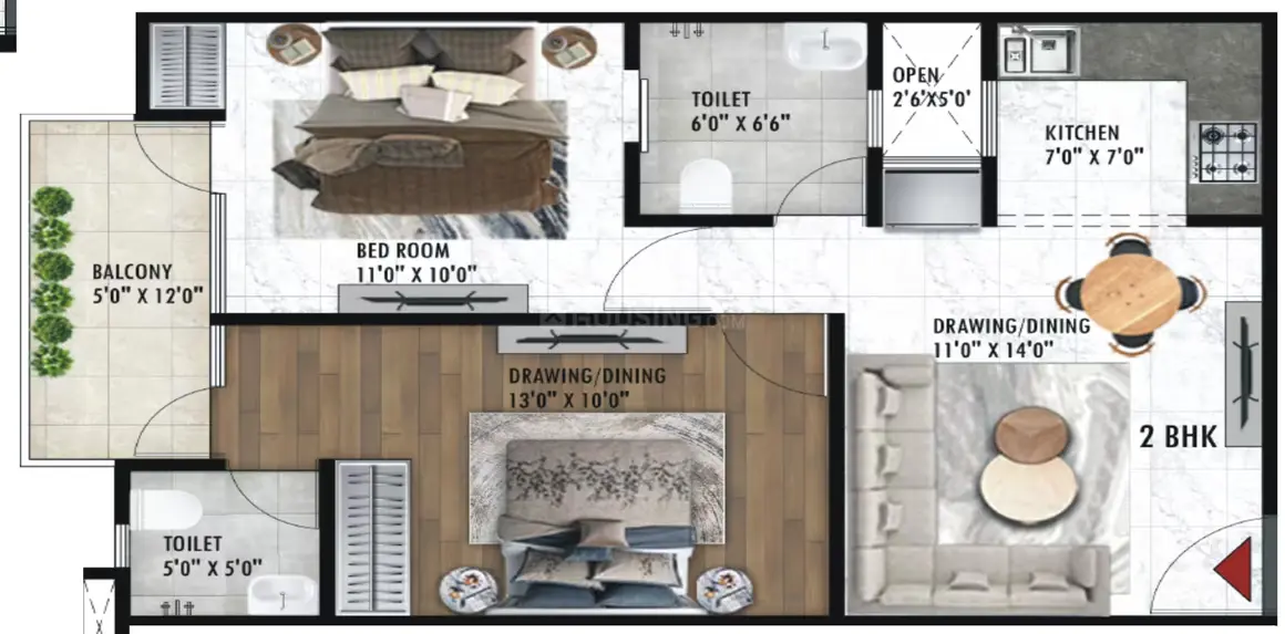 Ultima Allure, Greater Noida: A spacious 2 BHK builder floor with 1025 sq. ft. of living space, priced between ₹43-45 Lac, ideal for comfortable family living.