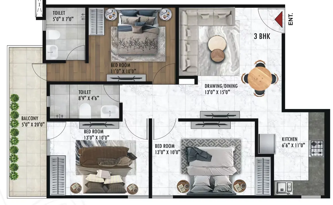 Ultima Allure, Surajpur Site-C: Luxurious 3 BHK builder floor offering 1395 sq. ft. at ₹58.52 Lac, designed for modern lifestyles with world-class amenities.